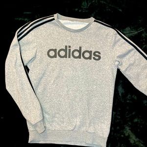 Grey adidas striped sweatshirt